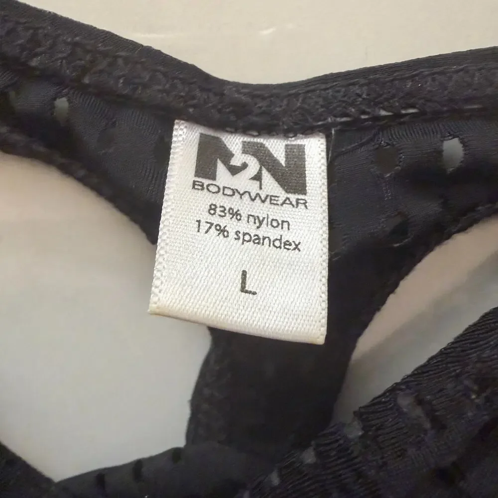 NEW N2N Bodywear Mens Raider Micro Mesh See Thru Thong Color Black Size Large